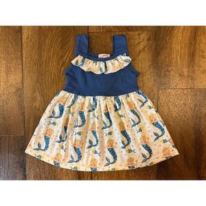 Pete + Lucy Mermaid Cat Dress Baby Girls 0-6 Months Ruffle Bow Sundress Purrmaid